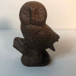 Vtg Red Mill Brown Owl 4" Figurine USA Crushed Pecan Shells Composite 1987